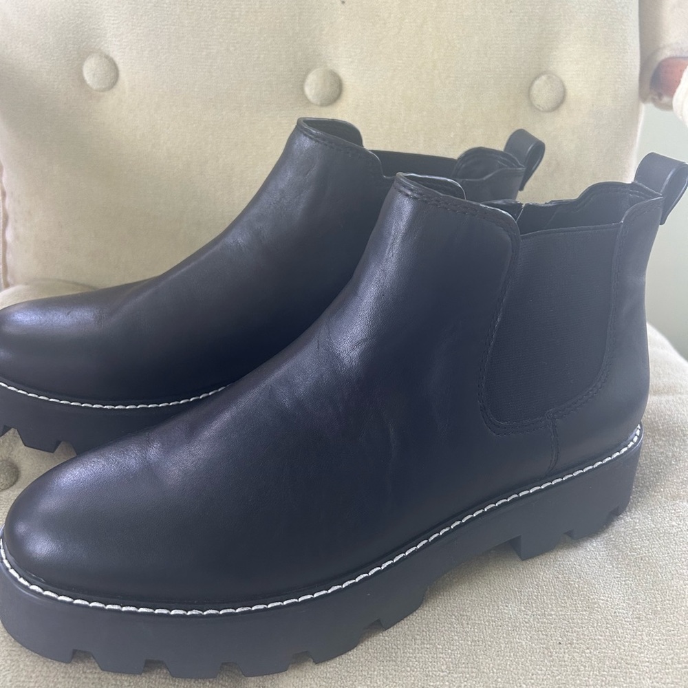 Franco Sarto Black Leather Chelsea Boots